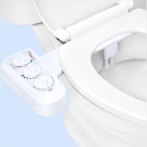 LIVINGbasics Bidet Toilet Attachment Hot & Cold Water, Dual Nozzles, NonElectric